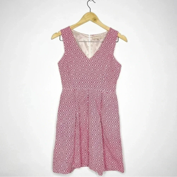 Hutch Anthropologie Pink Cream Sleeveless Dress Fit Flare Size 4 - Picture 2 of 8